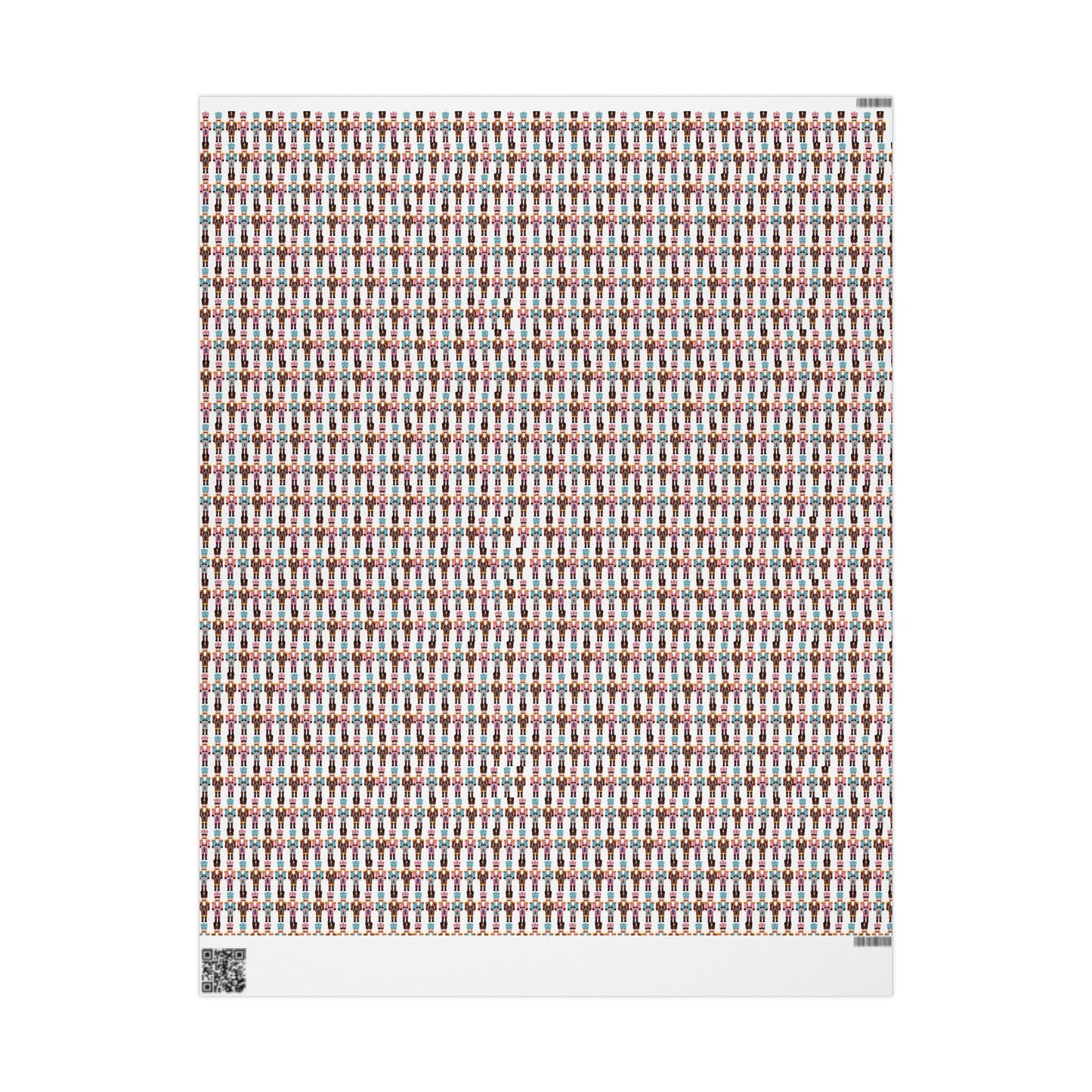 Wrapping Paper Roll — Colorful Nutcracker Pattern Holiday Gift Wrap