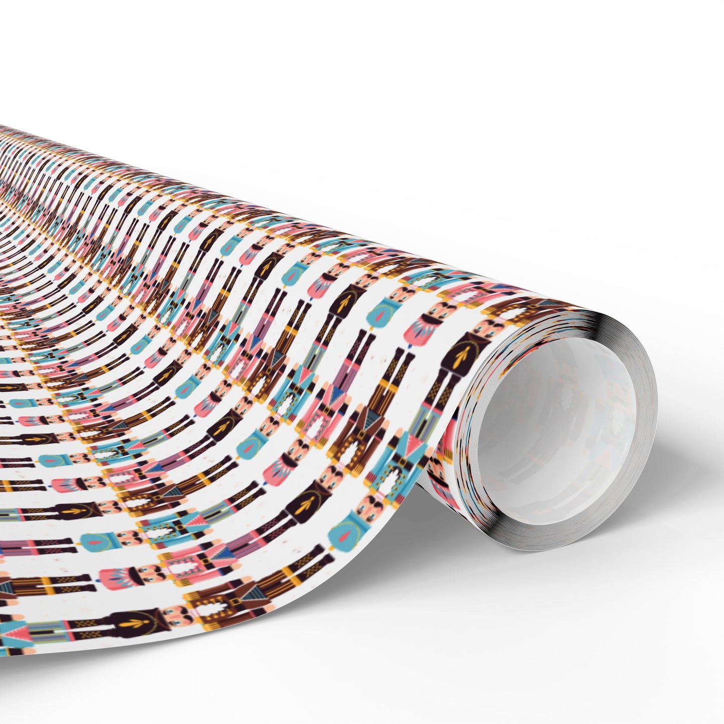 Wrapping Paper Roll — Colorful Nutcracker Pattern Holiday Gift Wrap