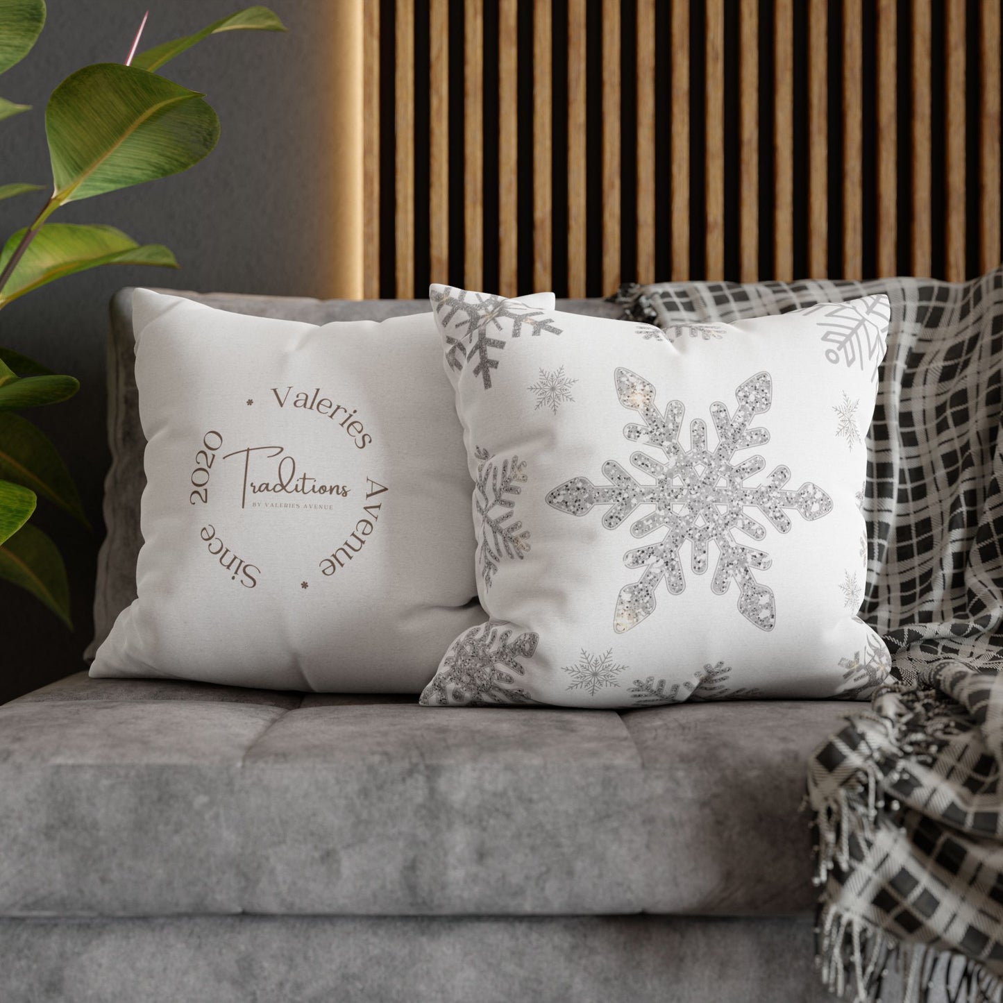 Square Pillowcase Snowflake Design