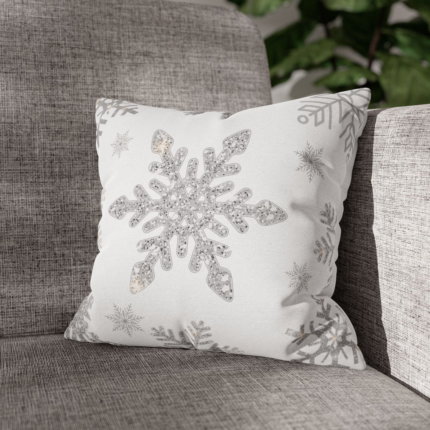 Square Pillowcase Snowflake Design