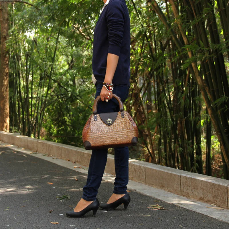 Vintage Style luxury Straw handbag