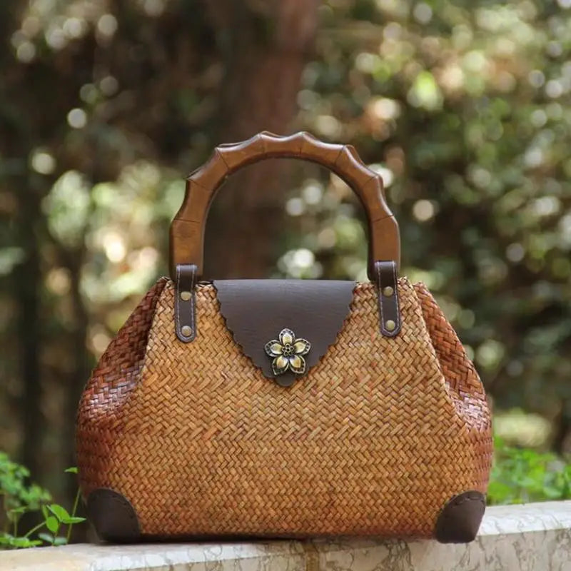 Vintage Style luxury Straw handbag