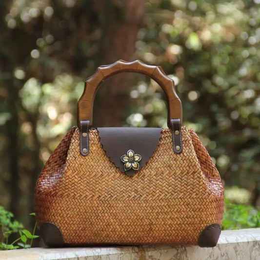Vintage Style luxury Straw handbag