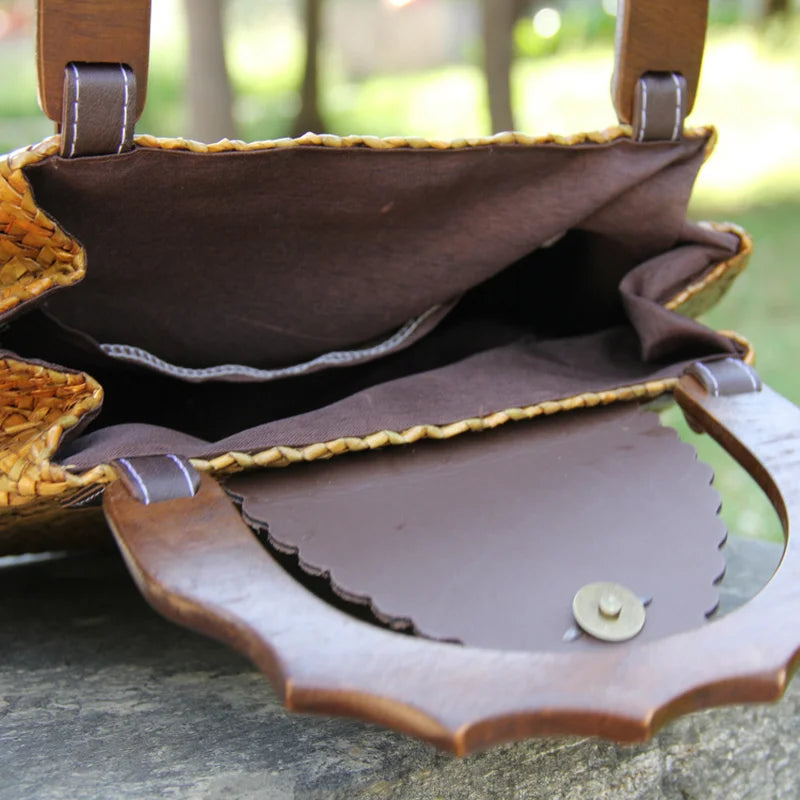 Vintage Style luxury Straw handbag
