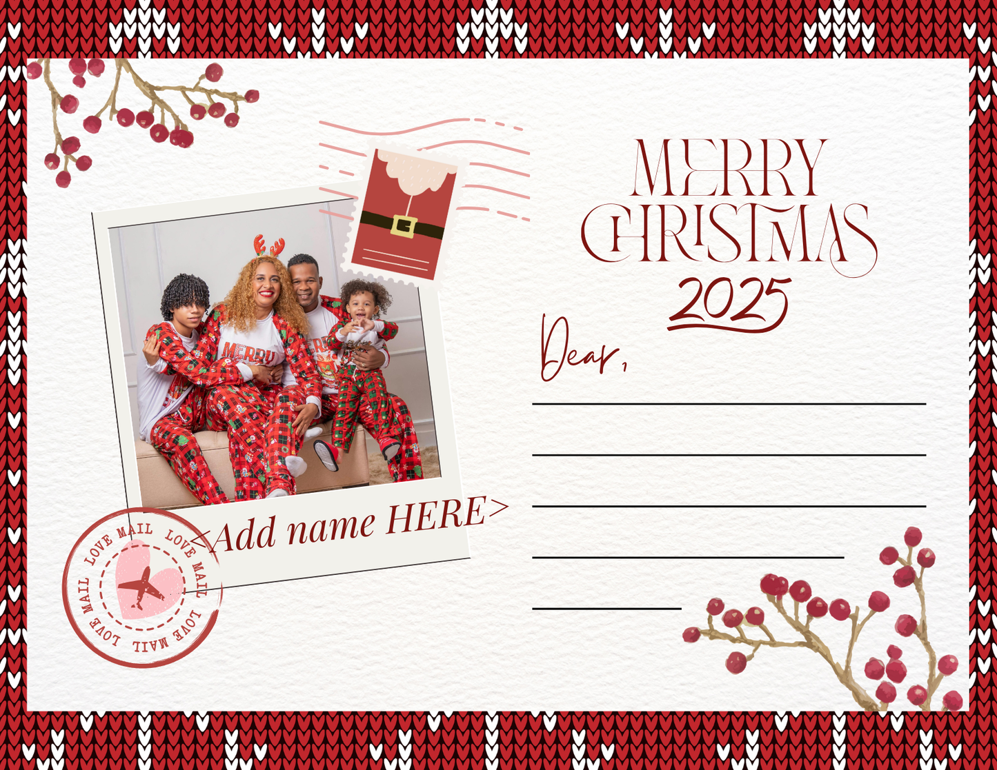 Family Christmas Post Cards