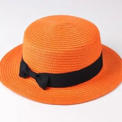 Elegant Straw Natural Summer Mom-daughter Bucket hat