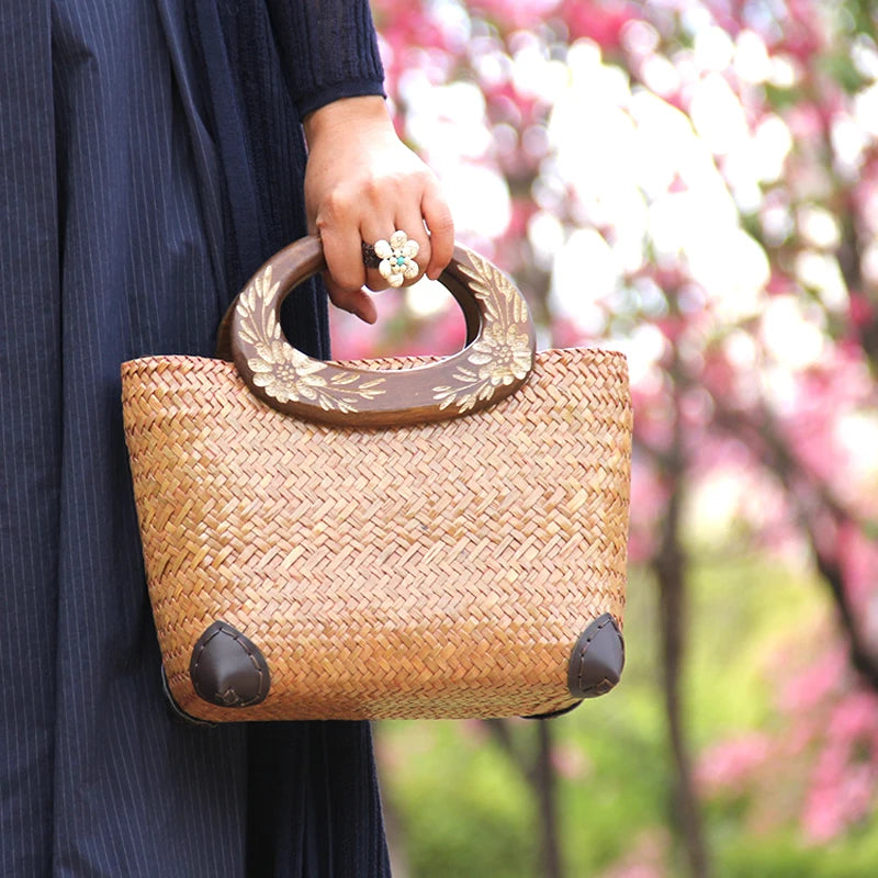 Boho Small Summer Straw Handbag