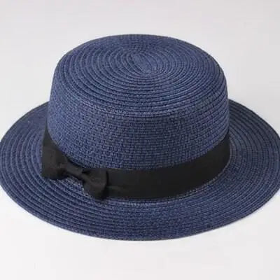 Elegant Straw Natural Summer Mom-daughter Bucket hat