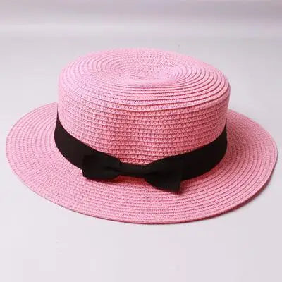 Elegant Straw Natural Summer Mom-daughter Bucket hat