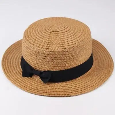 Elegant Straw Natural Summer Mom-daughter Bucket hat