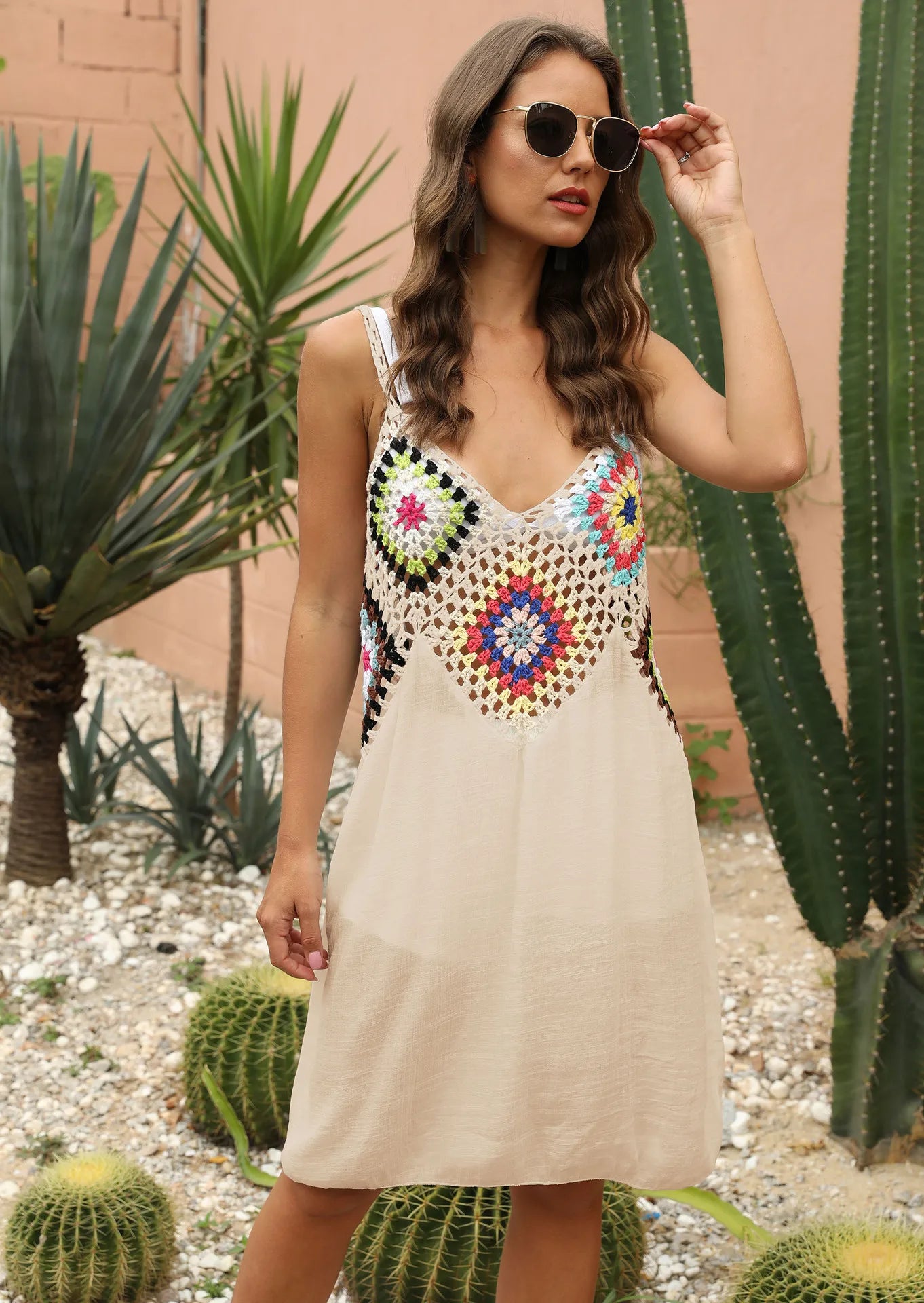 Boho Swimsuit Cover Up with embroidery
