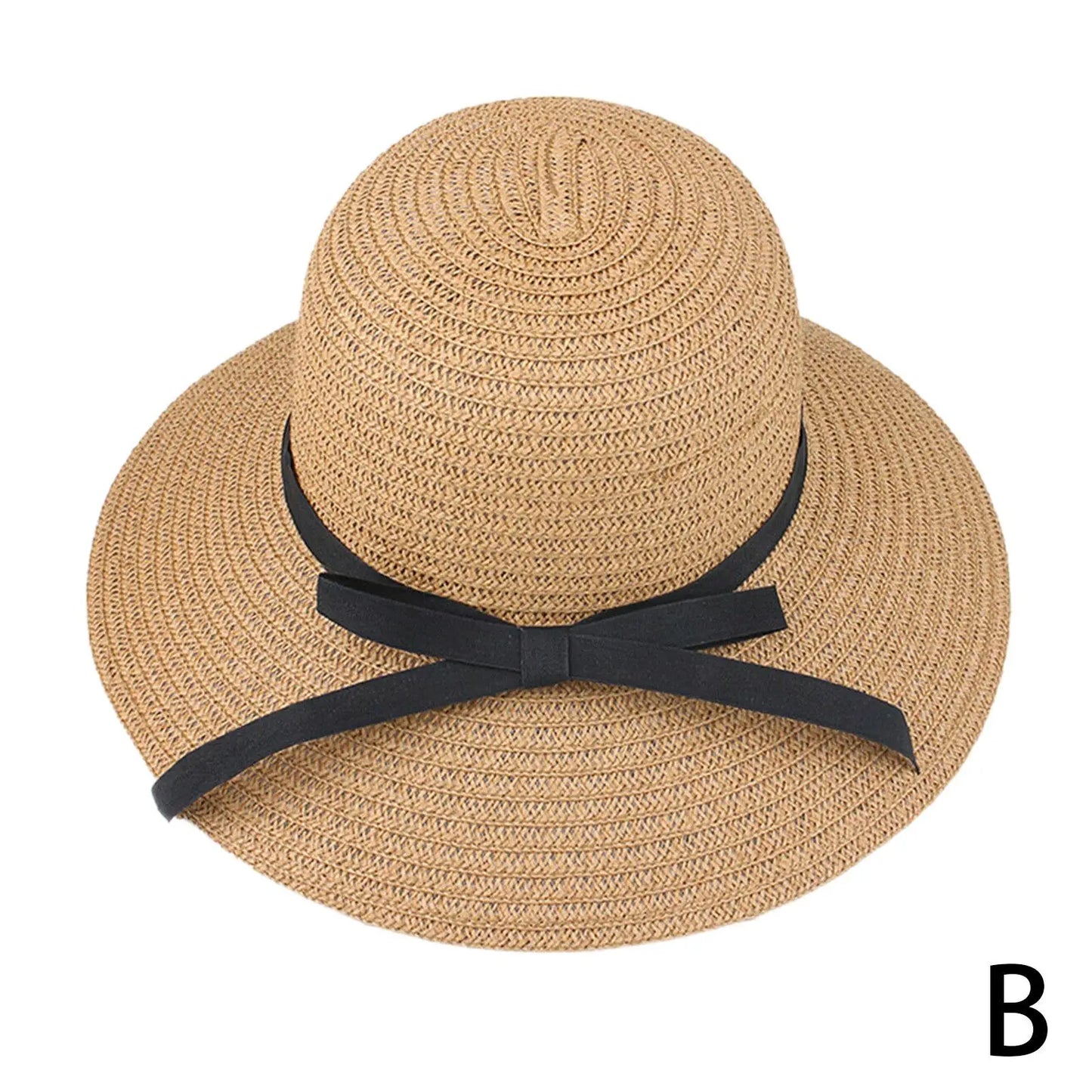 Summer Straw Hat Big Wide Brim Foldable and lightweight