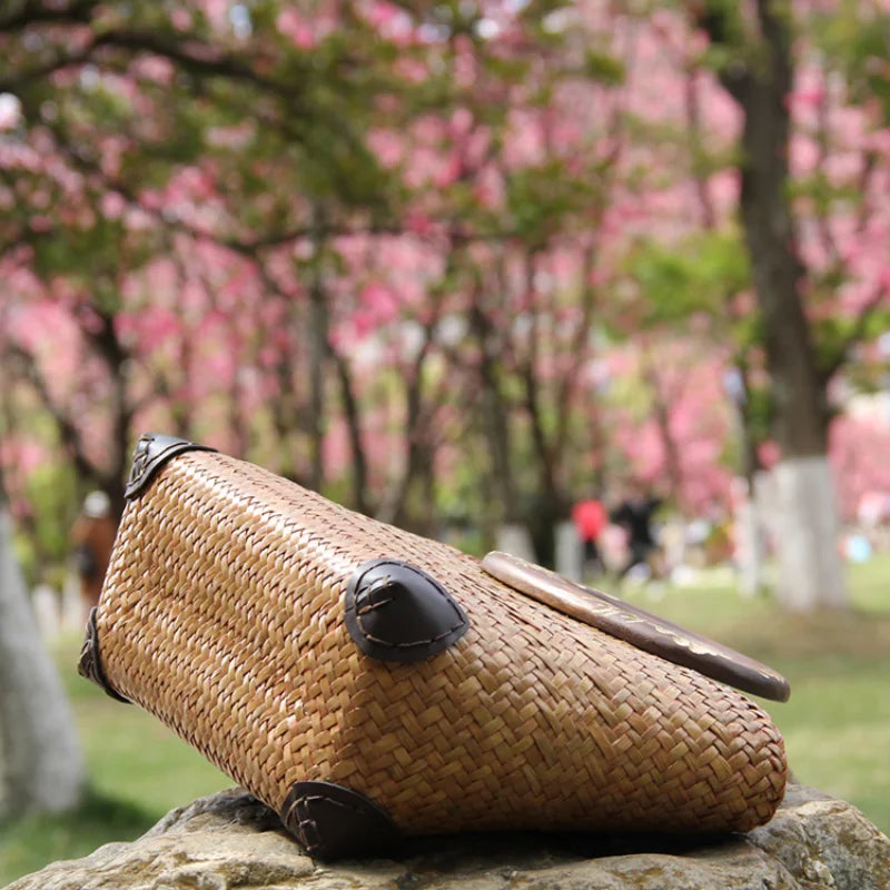 Boho Small Summer Straw Handbag