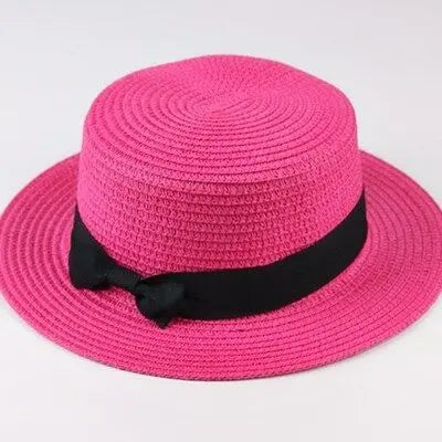 Elegant Straw Natural Summer Mom-daughter Bucket hat