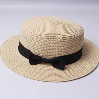 Elegant Straw Natural Summer Mom-daughter Bucket hat