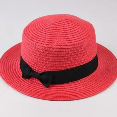 Elegant Straw Natural Summer Mom-daughter Bucket hat