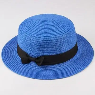 Elegant Straw Natural Summer Mom-daughter Bucket hat