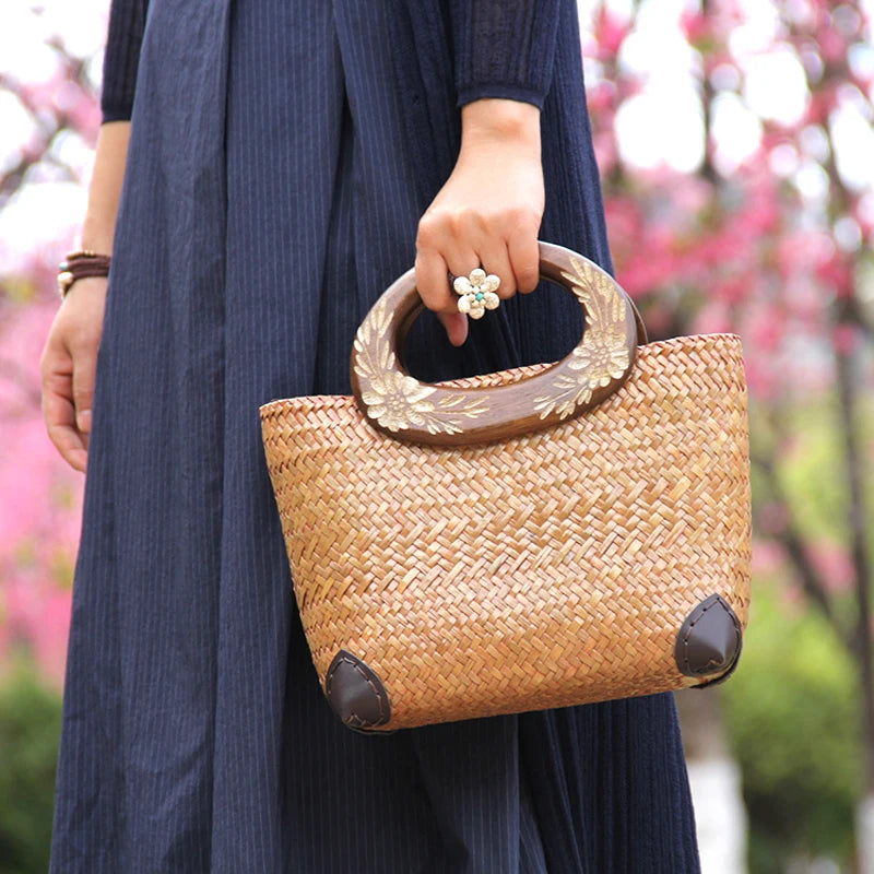 Boho Small Summer Straw Handbag