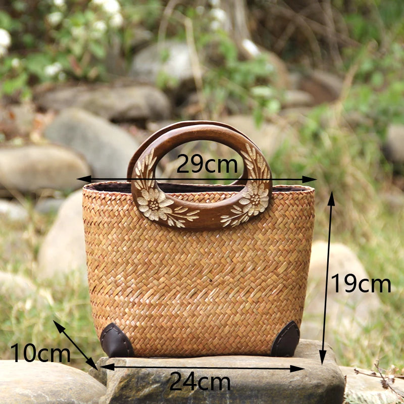 Boho Small Summer Straw Handbag
