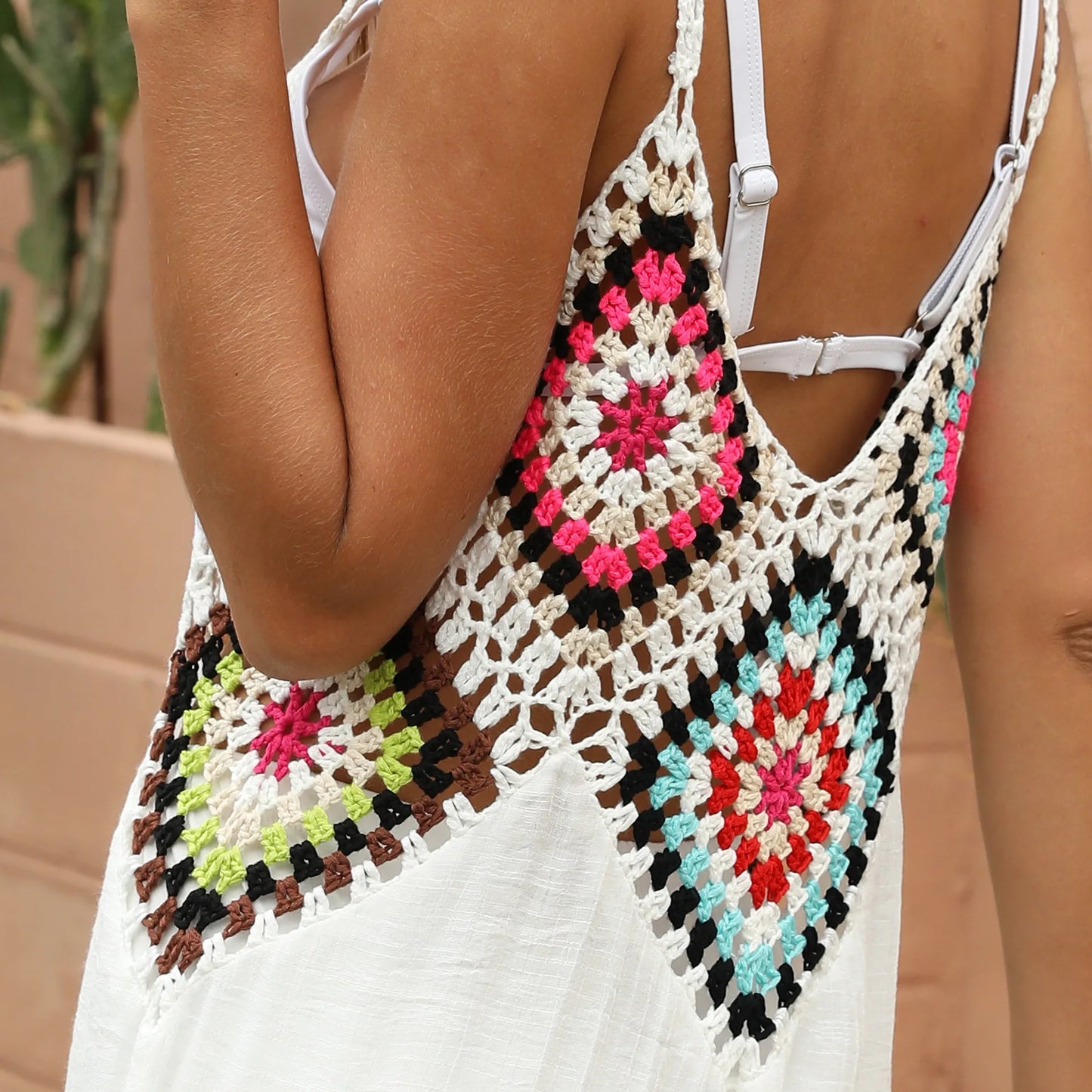 Boho Swimsuit Cover Up with embroidery
