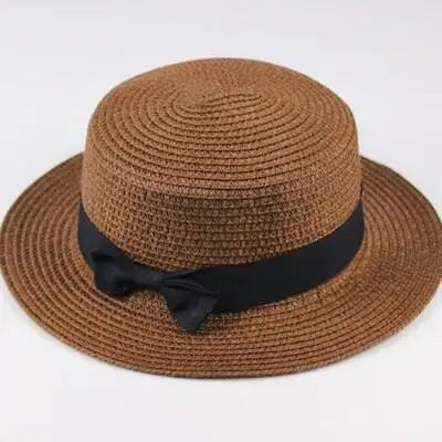 Elegant Straw Natural Summer Mom-daughter Bucket hat