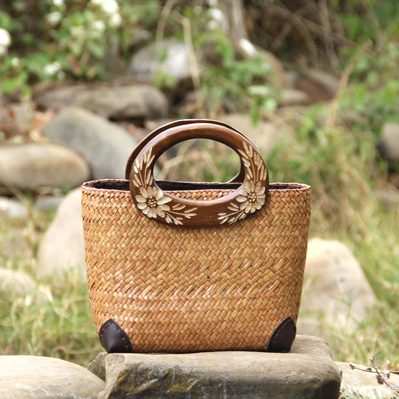 Boho Small Summer Straw Handbag