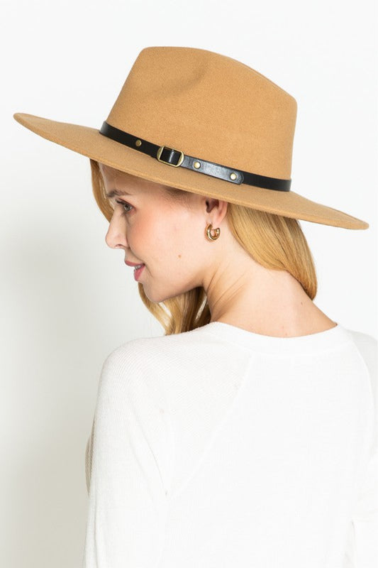 Faux Leather Tan hat