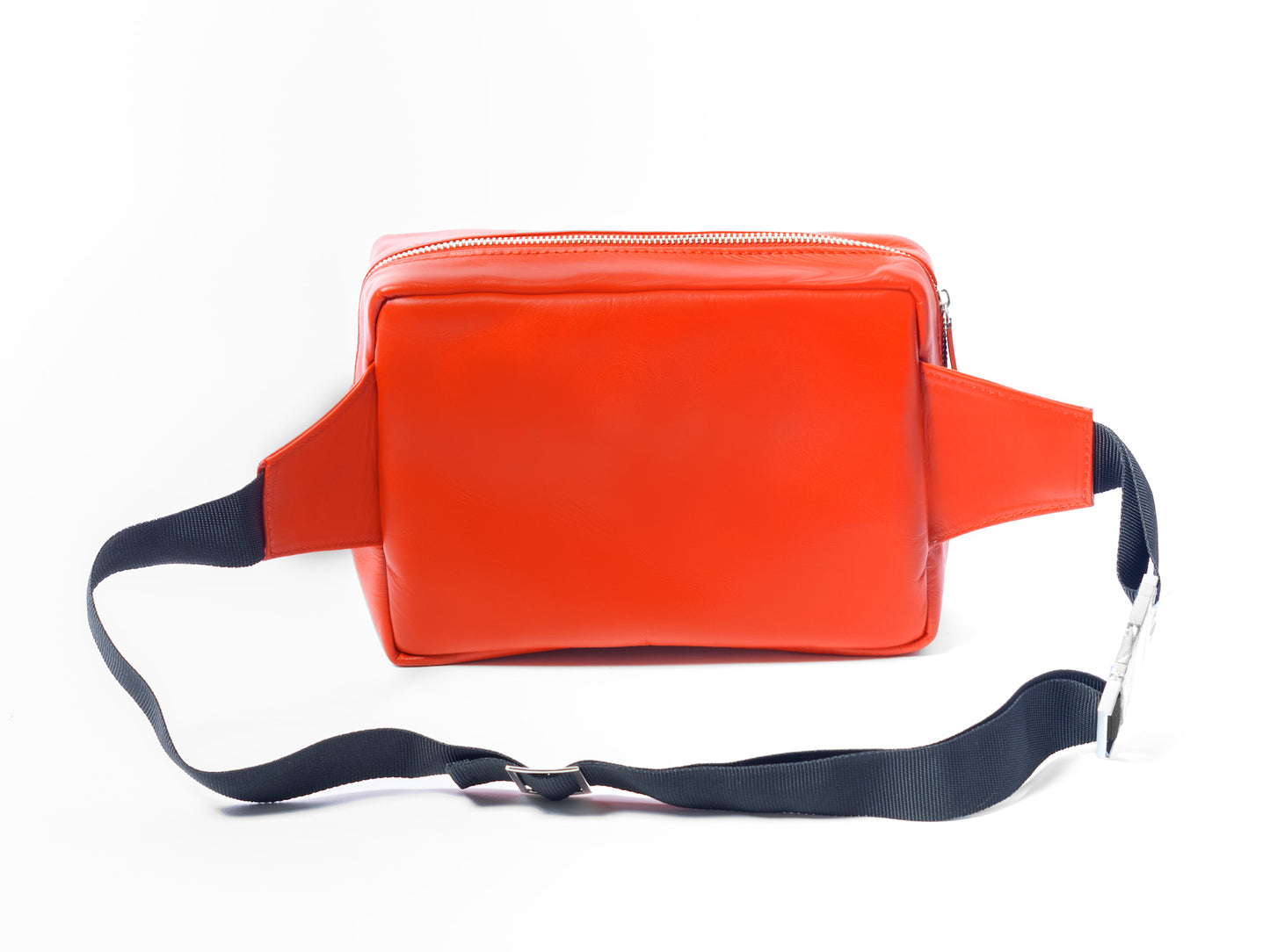 Red Unisex Leather Belt Bag