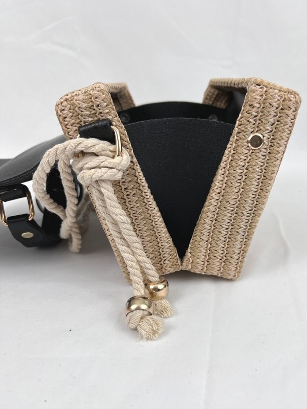 Shoulder and crossbody rattan mini bag