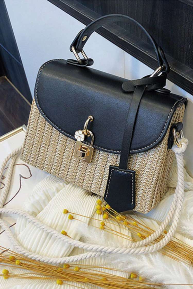 Shoulder and crossbody rattan mini bag