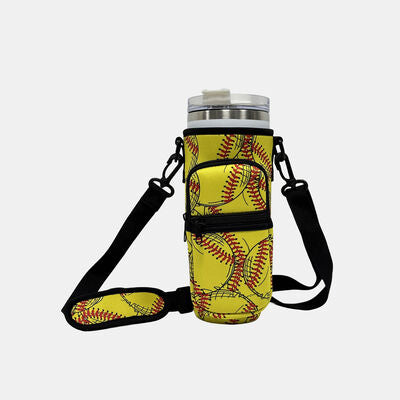 40 Oz Insulated Tumbler Cup Sleeve With Adjustable Shoulder Strap