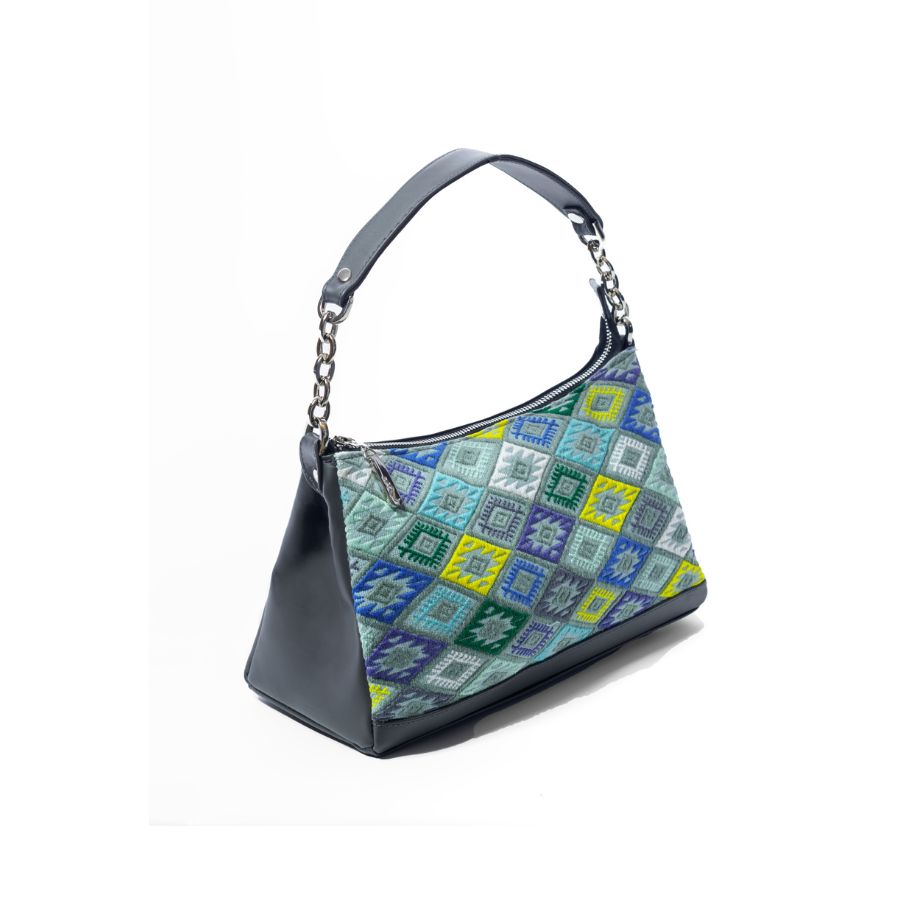 GREY SHOULDER and CROSS BODY Leather Bag