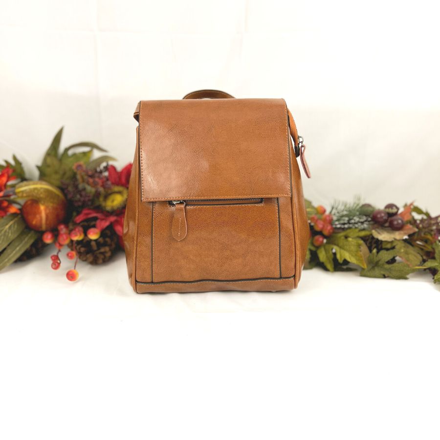 Versatile leather backpack